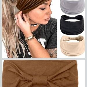 Stylish Women's Headband Set - Brown, Black, Gray, Cream